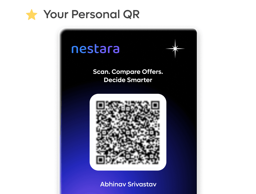 Nestara partner app showing a personalised QR code